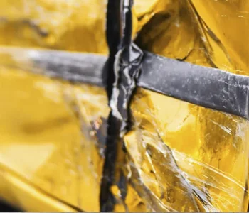 Severe collision damage on yellow car in California before repair at Azimov Collision