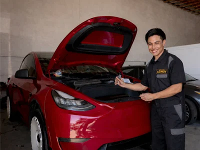Tesla repair and diagnostics by certified mechanic at Azimov Collision in California